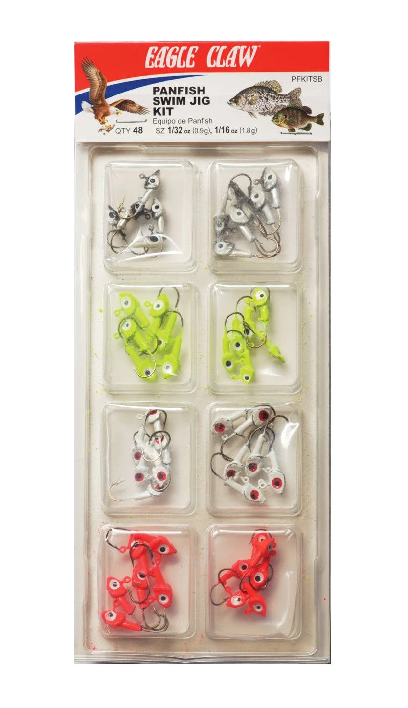 Eagle Claw Panfish Swim Jig Kit 48-Piece Jighead Assortment 3 Eagle Claw Panfish Swim Jig Kit 48-Piece Jighead Assortment
