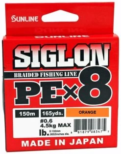 Sunline Siglon PEx8 Braid High-Vis Orange 165 Yd