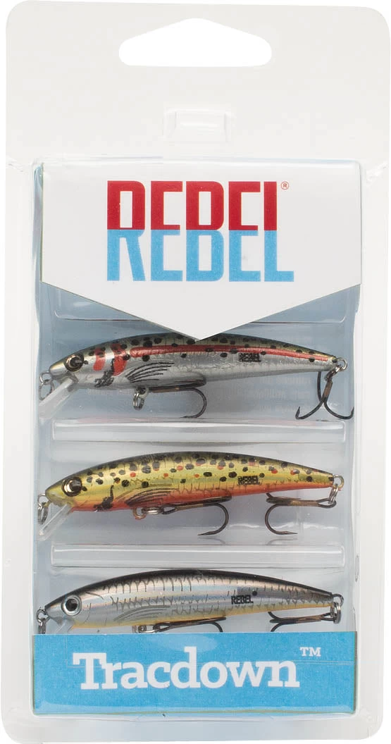 Rebel Tracdown Minnow 3-Piece Variety Pack 3 Rebel Tracdown Minnow 3-Piece Variety Pack