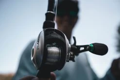 Quantum Energy S3 Baitcasting Reel -Unique Fishing Store energy bc reel closeup lifestyle