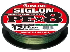 Sunline Siglon PEx8 Dark Green Braid 165 Yards Braided Fishing Line