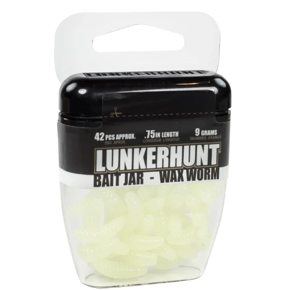 Lunkerhunt Wax Worm Bait Jar 1/3 Oz. 3 Lunkerhunt Wax Worm Bait Jar 1/3 Oz.